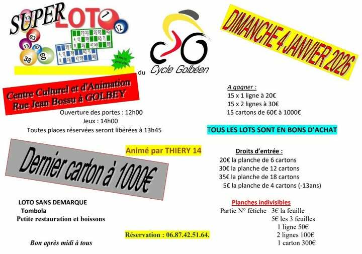 Loto de l'Epiphanie avec le Cycle Golbéen