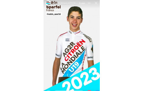 Aubin SPARFEL intègrera la Team Ag2r Citroën U19 en 2023.