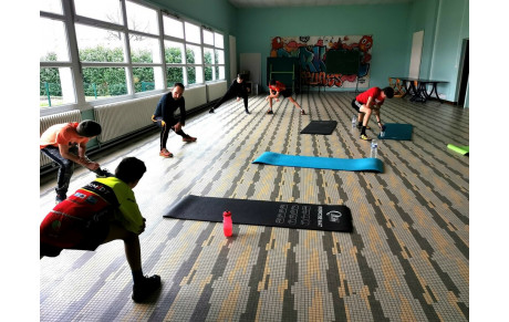 Les minimes et cadets en scéance en PPG