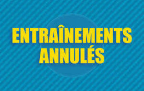 Annulation entrainement BMX et ROUTE